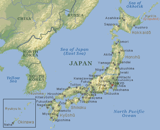 map of japan and china. Japan Map